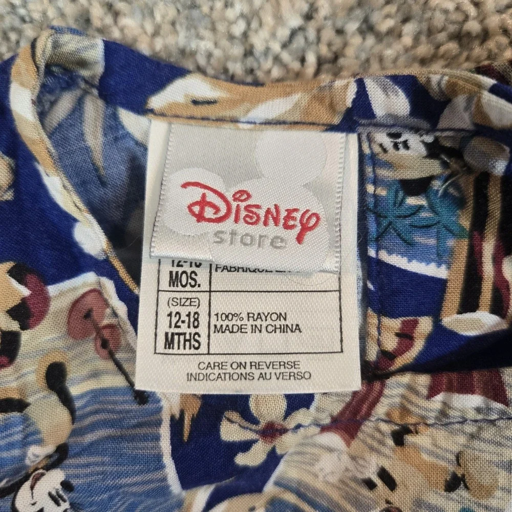 Vintage The Disney Store Hawaiian Mickey Dress Baby Girls 12/18 Months Vacation - Picture 5 of 8